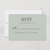 Sage Green Modern Wedding RSVP Card Karte (Vorderseite)