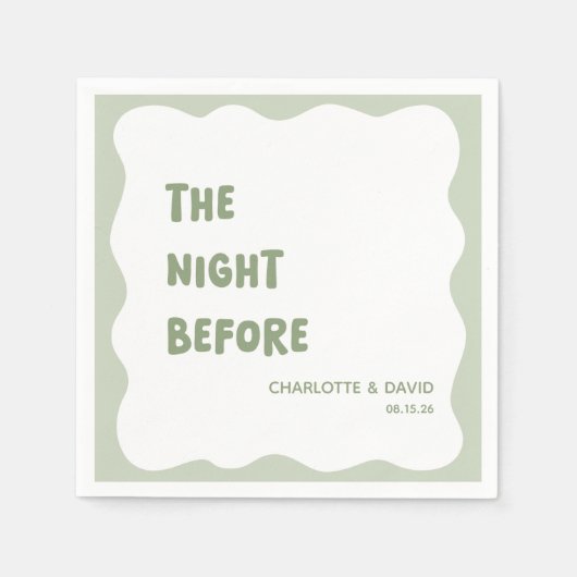 Sage Green Modern Welcome Party Probe Dinner Serviette (Vorderseite)