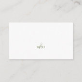 Sage green moderne, einfache und minimale Hochzeit Begleitkarte (Rückseite)