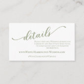 Sage green moderne, einfache und minimale Hochzeit Begleitkarte (Vorderseite)