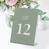 Sage Green Moderne Elegante Hochzeitsstimmung Tisc Sockelschild