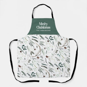 Sage Green moderne, elegante Wasserfarben botanisc Schürze