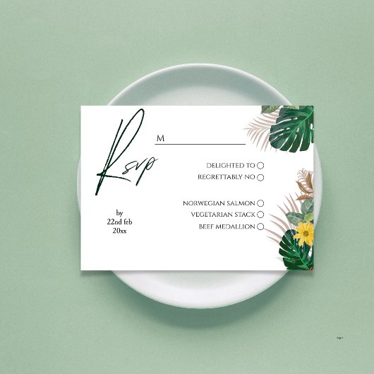 Sage Green Moderne Minimalistische botanische UAWG RSVP Karte