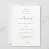 Sage Green Moderne Minimalistische einfache Hochze Einladung (Vorderseite)