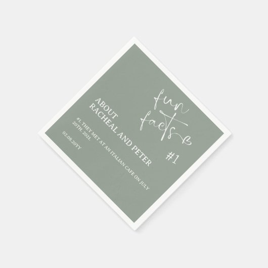 Sage Green Moderne Minimalistische Skriptspinne Fa Serviette (Ecke)