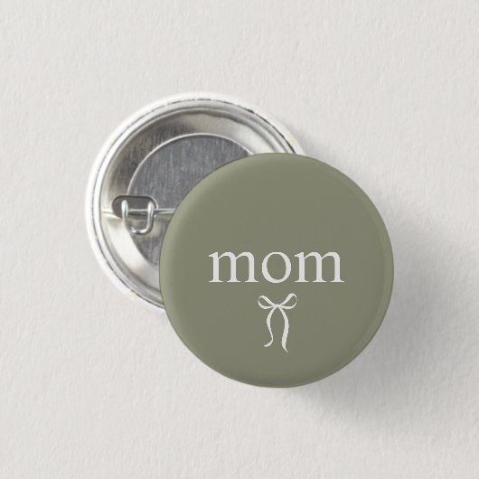 Sage Green Moderne Mutter-Schleife Button (Vorne & Hinten)