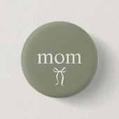 Sage Green Moderne Mutter-Schleife Button (Vorderseite)