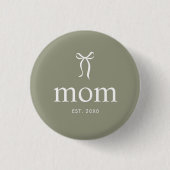 Sage Green Moderne Mutter-Schleife Button (Vorderseite)