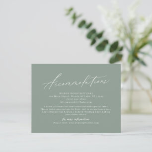 Sage Green moderne Skripte minimalistische Unterku Mitteilungskarte
