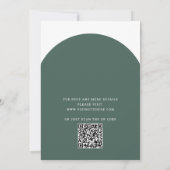 Sage green moderne Typografie arch wedung + QR Einladung (Rückseite)