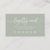 Sage Green | Modernes handgeschriebenes Skript Treuekarte (Vorderseite)