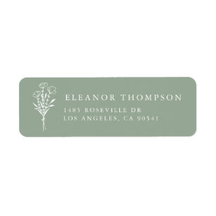 Sage Green Modernes Minimalistisches BlumenBouquet