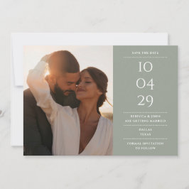 Sage Green Modernes Minimalistisches Hochzeitssemb Save The Date