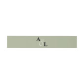 Sage Green Monogram Ampersand Personalisiert Hochz Einladungsbanderole (Flach)