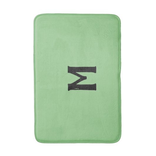 Sage Green Monogram Badematte (Vorderseite Vertikal)