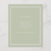 Sage green monogram budget wedding Save the Date Flyer (Hinten)