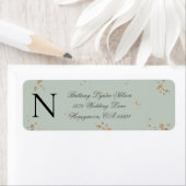 Sage Green Monogram Gold Glitzer Rücksendeadresse (Insitu)