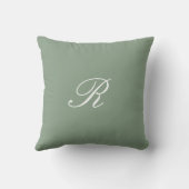 Sage Green Monogram Initial Wedding Gift Bevorzugu Kissen (Rückseite)