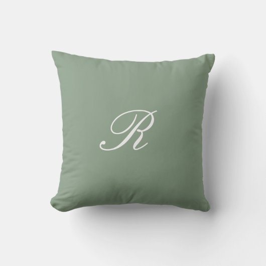 Sage Green Monogram Initial Wedding Gift Bevorzugu Kissen (Vorderseite)