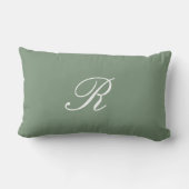 Sage Green Monogram Initial Wedding Gift Bevorzugu Lendenkissen (Rückseite)