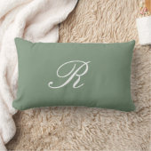 Sage Green Monogram Initial Wedding Gift Bevorzugu Lendenkissen (Decke)