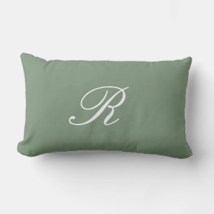Sage Green Monogram Initial Wedding Gift Bevorzugu Lendenkissen