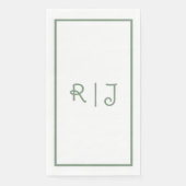 Sage Green Monogram Initials Letters Cool Wedding Serviette (Vorderseite)