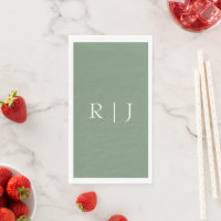 Sage Green Monogram Letters Verlobung Hochzeit