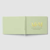 SAGE GREEN MONOGRAM MINIMALISTISCH WEDING GÄSTEBUCH (Voll)