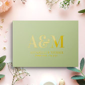 SAGE GREEN MONOGRAM MINIMALISTISCH WEDING GÄSTEBUCH