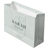 Sage Green Monogram Personalisiert Bridesmaid Große Geschenktüte (Vorderseite Schrägansicht)
