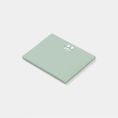 Sage Green Monogram Post-it Klebezettel (angewinkelt)
