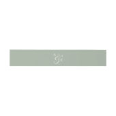 Sage Green Monogram Script Ampersand Einladungsbanderole (Flach)