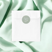 Sage Green Monogram Script Ampersand Hochzeit