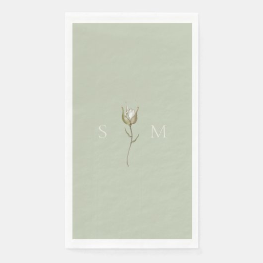 Sage Green Monogram Serviette (Vorderseite)
