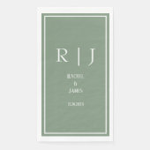 Sage Green Monogram Simple Elegante Moderne Hochze Serviette (Vorderseite)