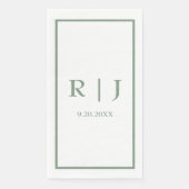 Sage Green Monogram Simple Elegany Classy Wedding Serviette (Vorderseite)