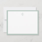 Sage Green Monogram Stationierung Danke Notiz Card (Vorderseite)