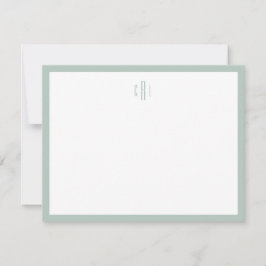 Sage Green Monogram Stationierung Danke Notiz Card