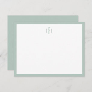 Sage Green Monogram Stationierung Danke Notiz Card