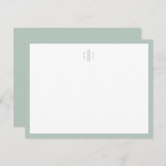 Sage Green Monogram Stationierung Danke Notiz Card