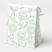 Sage Green Monogram Wappen Chinoiserie Peonies Geschenkschachtel (Rückseite)