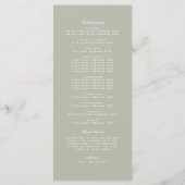 Sage Green Monogram Wappen Wedding Program (Rückseite)