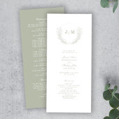 Sage Green Monogram Wappen Wedding Program