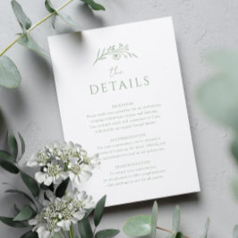 Sage Green Monogram Wedding Begleitkarte