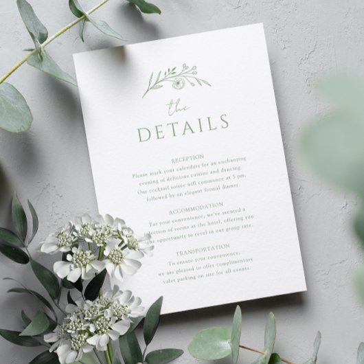 Sage Green Monogram Wedding Begleitkarte