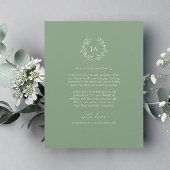 Sage Green Monogram Wedding Dankeschön Card Dankeskarte