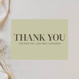 Sage Green Monogram Wedding Dankeskarte