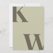 Sage Green Monogram Wedding Einladung (Rückseite)