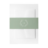Sage Green Monogram Wedding Einladungsbanderole (Vorderseite Beispiel)